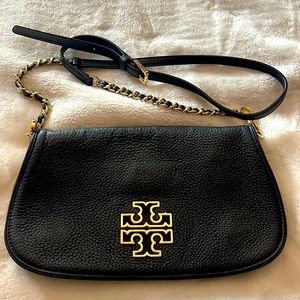 Black leather purse Tory Burch